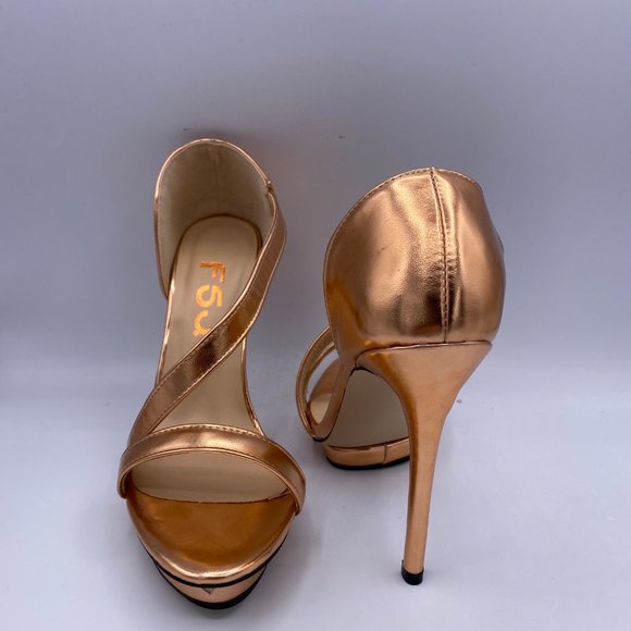FSJ Shoes Fsj Rose Gold Shoes Open Toe Stiletto Heels Sandal Poshmark